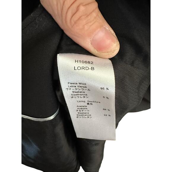 Anne Fontaine Women's Black Wool Blended Double Breasted Blazer Coat Size 42 - Picture 4 of 7